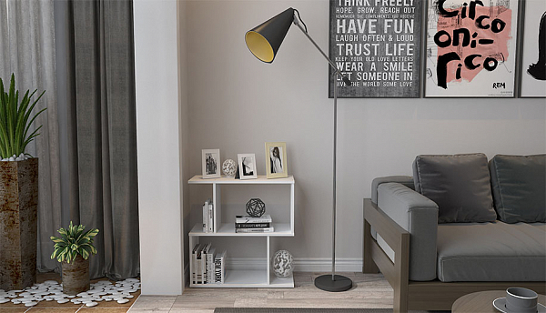 Стеллаж Polini Home Smart фигурный 2 секции, белый