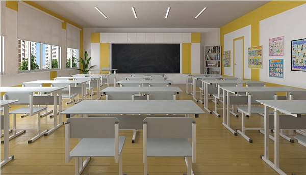 Парта Polini kids City D2 Ученик, 130-145 см., белый-серый
