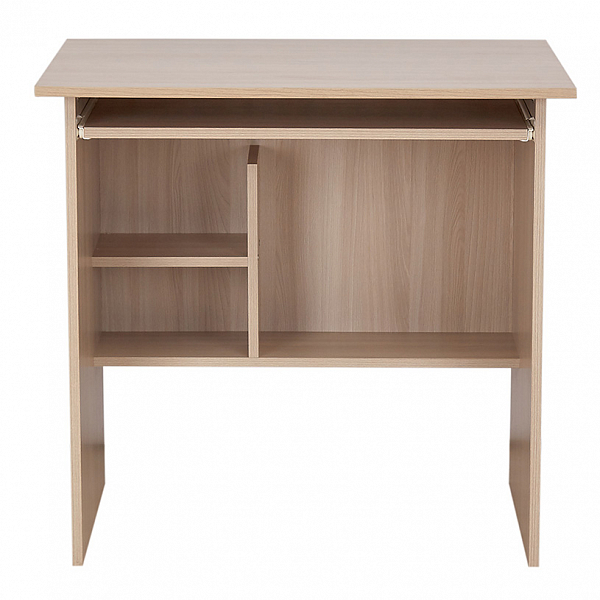 Стол компьютерный Polini Home Vector 111, с выдвижной полкой и нишами, 70х80х60, ясень шимо светлый