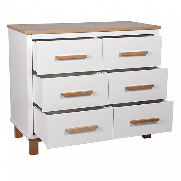 Комод Polini kids Simple 3402, белый-дуб крафт золотой