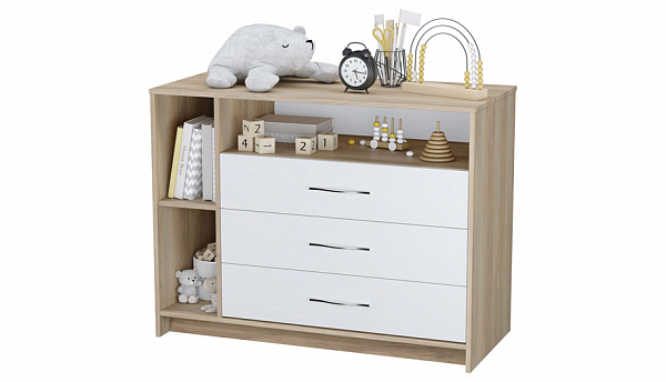 Комод Polini kids Simple 2110,  вяз-белый