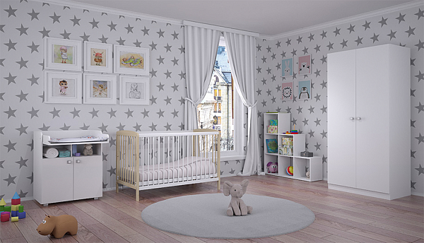 Шкаф двухсекционный Polini Simple, белый