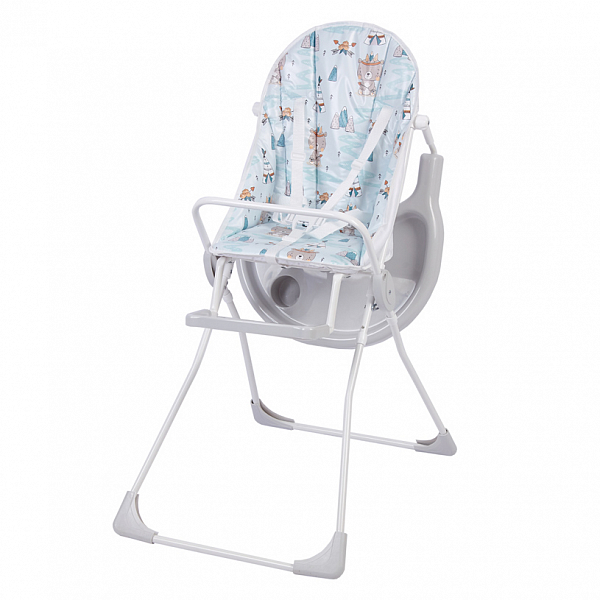 Стульчик для кормления Baby Boom Мишка с перьями, серый