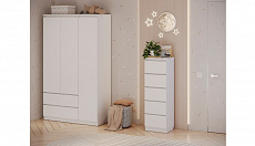 Детская комната Polini kids Simple белый: шкаф 1915+комод 1990