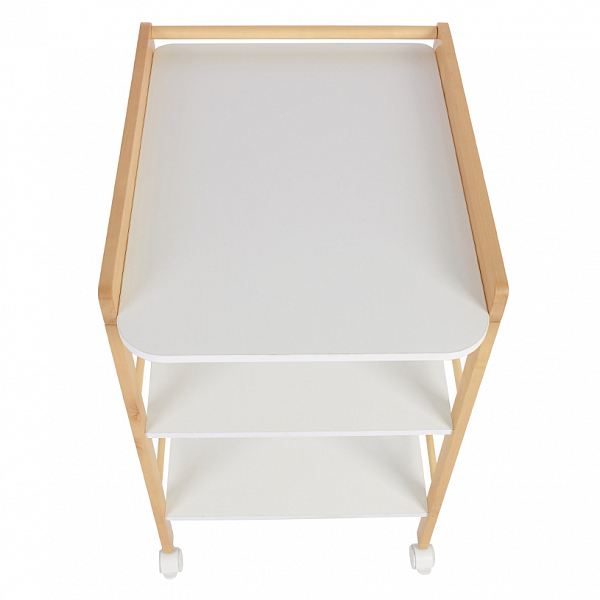 Пеленальный столик Polini kids Simple 1090, натуральный-белый