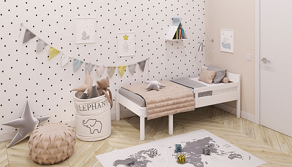 Кровать Polini kids Simple 935, белый