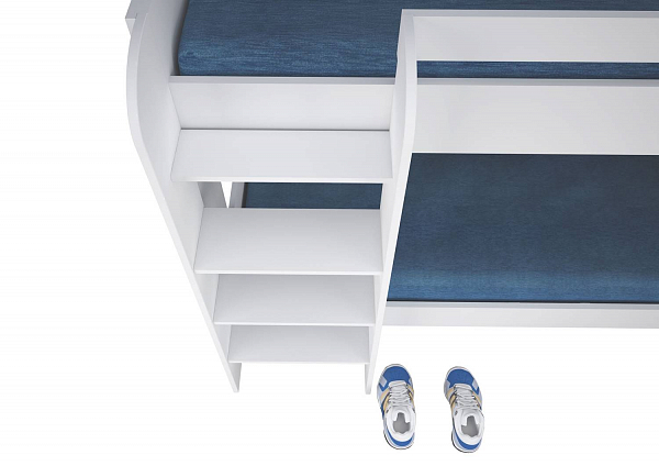 Кровать-чердак двухъярусная Polini Simple 5000, белый