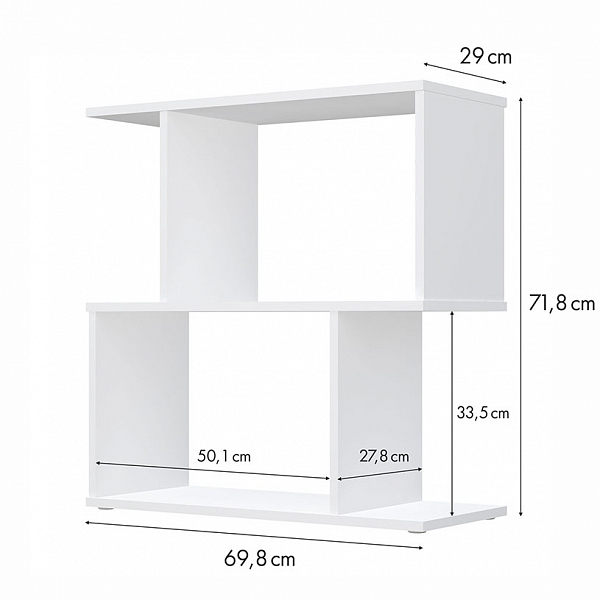 Стеллаж Polini Home Smart фигурный 2 секции, белый