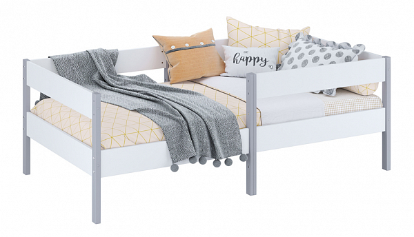 Кровать детская Polini kids Simple 3435, белый-серый