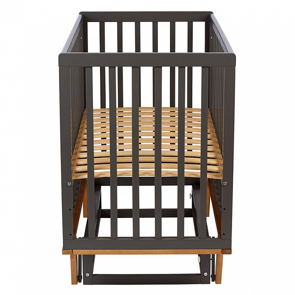 Кроватка детская Polini kids Simple 340 с маятником, графит-дуб каменный