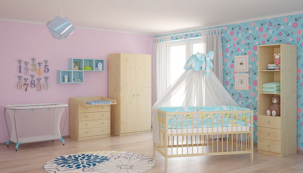 Стеллаж с ящиками Polini kids Simple, натуральный