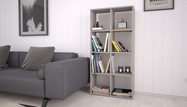 Стеллаж Polini Home Smart Кубический 8 секции, бетон