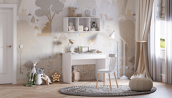 Стол письменный для школьника Polini kids Mirum, белый 100