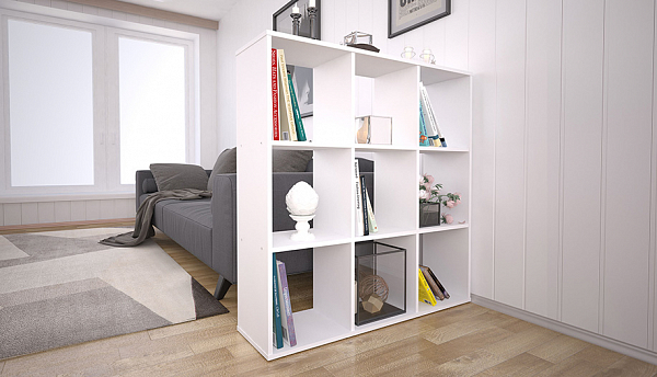 Стеллаж Polini Home Smart Кубический 9 секции, белый