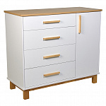 Комод Polini kids Simple 3403, на ножках, белый-натуральный