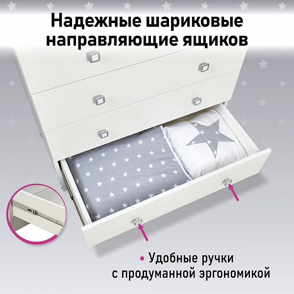 Пеленальный комод Фея 1580 белый