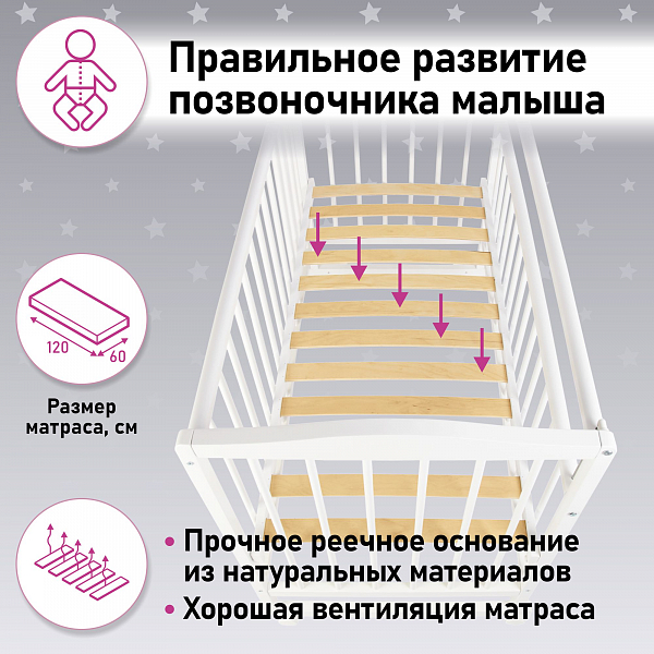 Кроватка Фея 204 белый