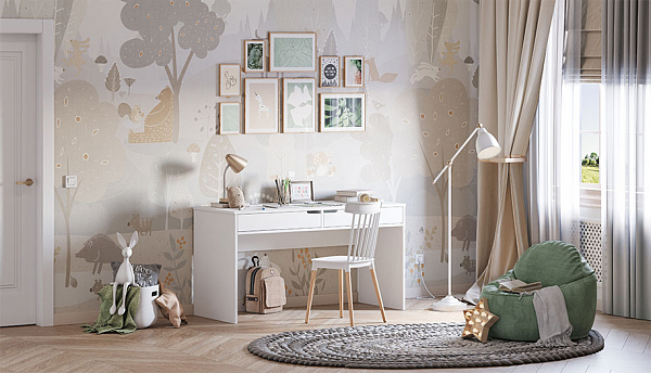 Стол письменный для школьника Polini kids Mirum, белый 140