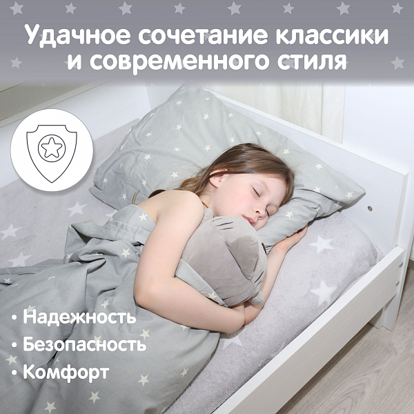 Кровать-чердак двухъярусная Polini Simple 5000, белый