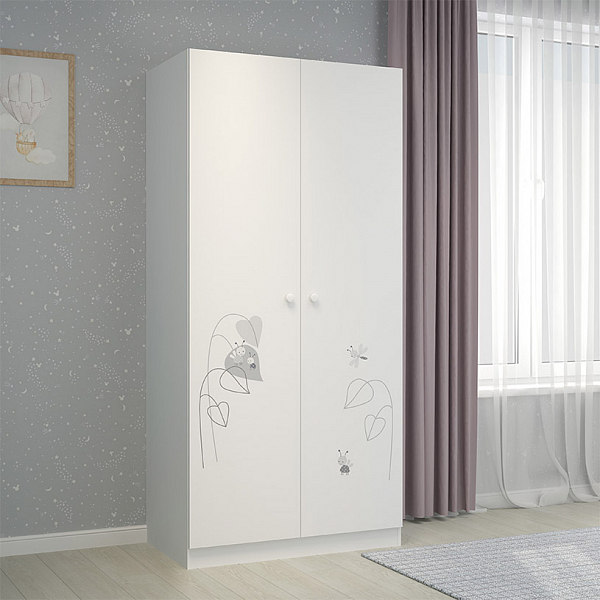 Шкаф двухсекционный  Polini  kids French 1230 Amis, белый