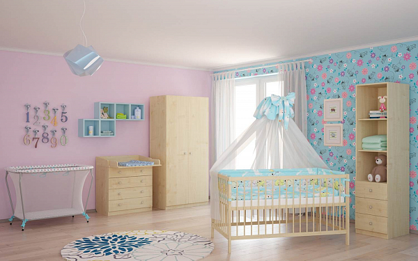 Кроватка Polini Simple 101, натуральный