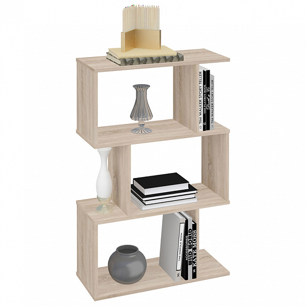 Стеллаж Polini Home Smart фигурный 3 секции, дуб
