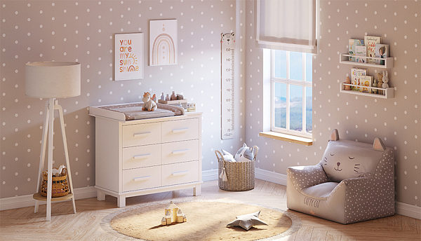 Комод Polini kids Simple 3402, на ножках, белый