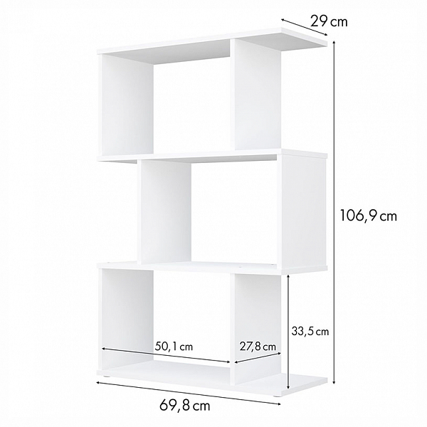 Стеллаж Polini Home Smart фигурный 3 секции, белый