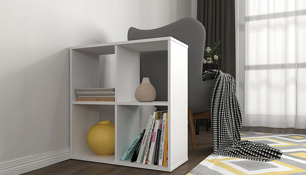 Стеллаж Polini Home Smart Кубический 4 секции, белый