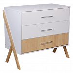 Комод Polini kids Porto 2200, на ножках, белый-дуб светлый
