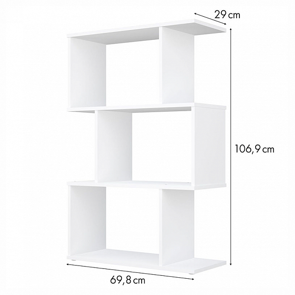 Стеллаж Polini Home Smart фигурный 3 секции, белый