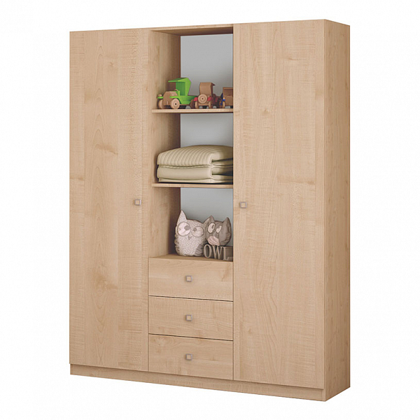Шкаф трехсекционный Polini Simple, натуральный