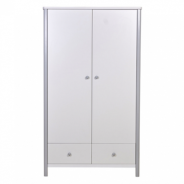 Шкаф двухсекционный Polini kids Simple 3510, с ящиками, белый-серый